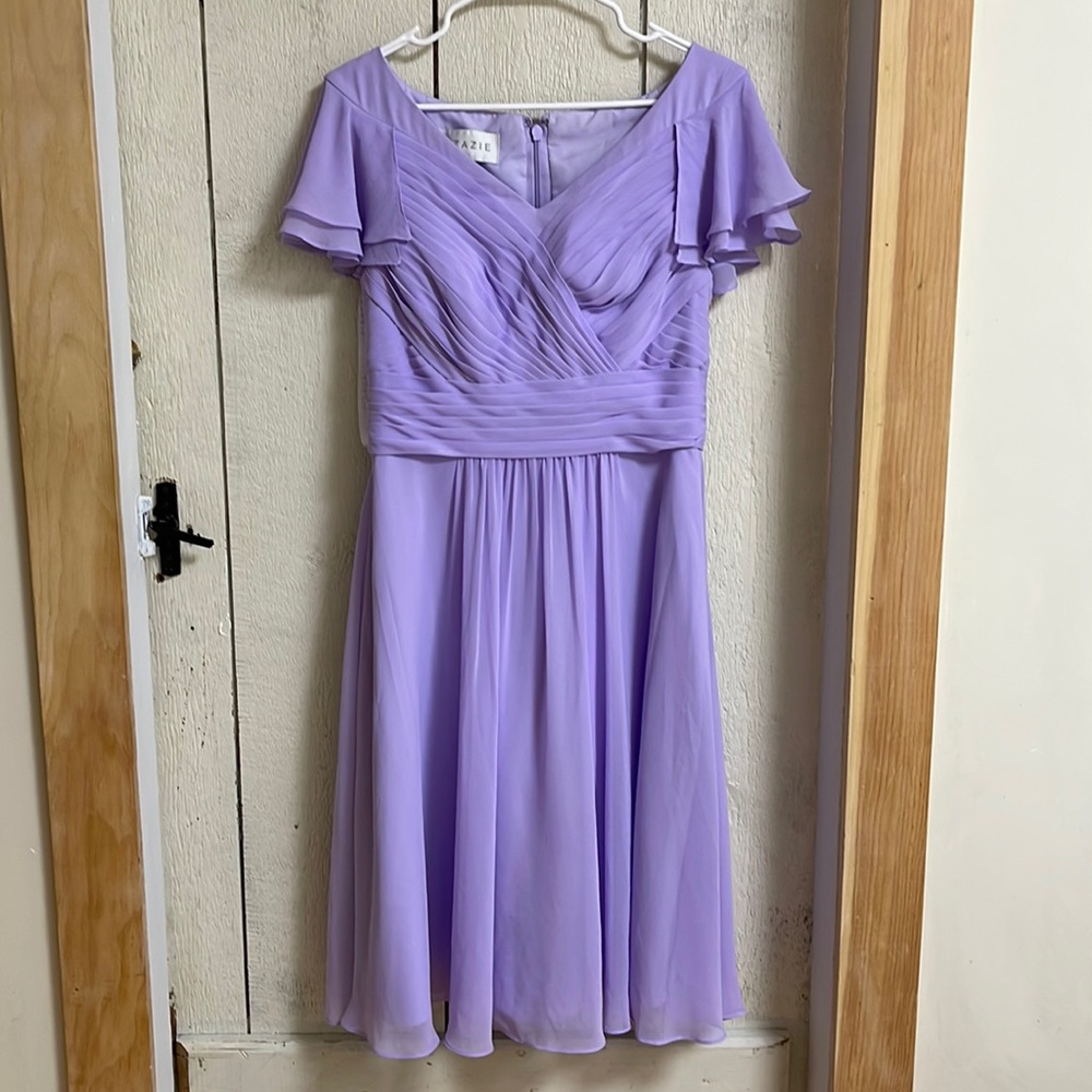 AZAZIE lavender bridesmaids dress, size A10. 100% polyester material. - Picture 1 of 6